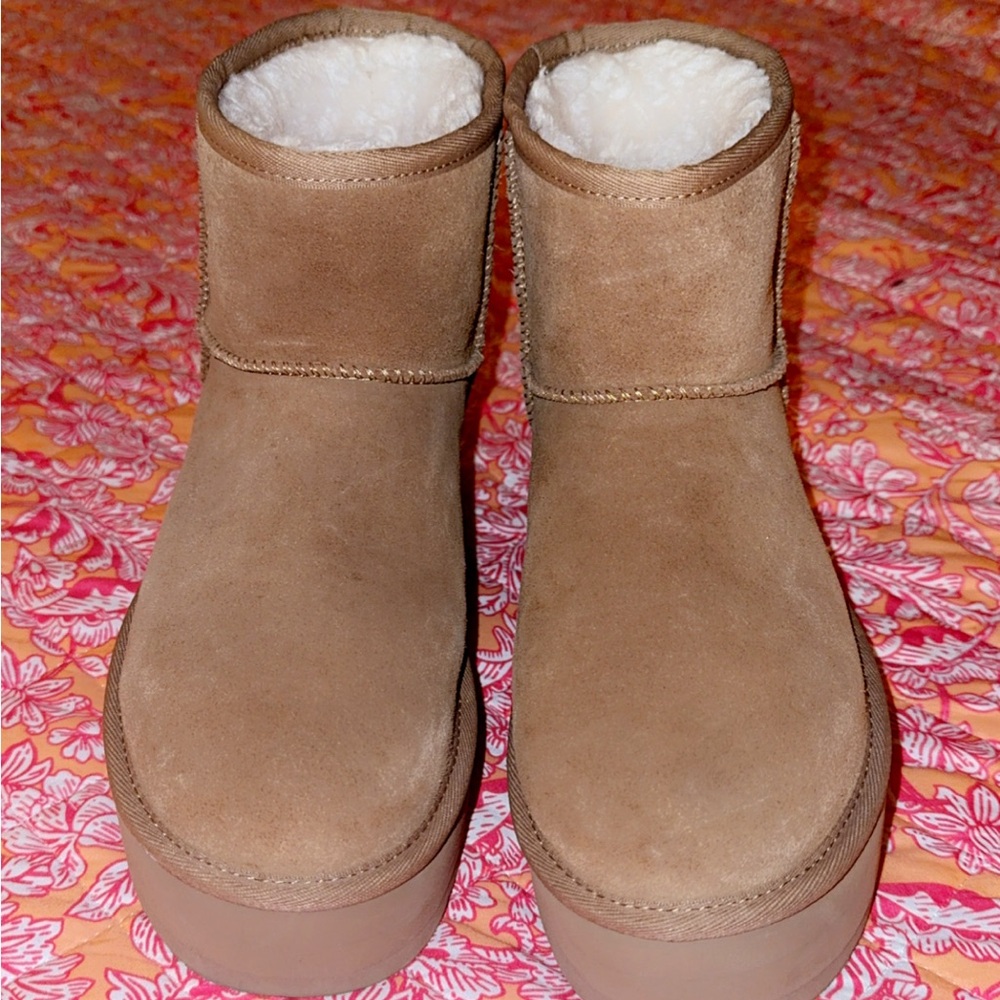 Platform chestnut Uggs